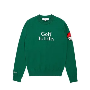 Облекло за голф нов мъжки пуловер женски мек пуловер прост удобен спортен топ за двойки