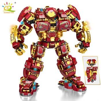 HUIQIBAO 1450 БР. Градска Война Супер Armor Робот Строителни Блокове Военен Войн Кожа Фигурки Оръжие Тухли Играчки За Деца Подаръци