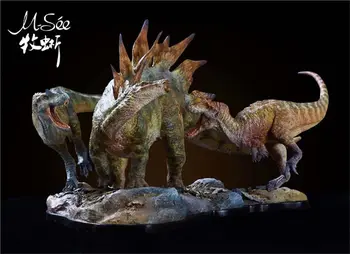 M. See 1/15 Цератозавр СРЕЩУ Стегозавра Статуя на Динозавър Модел на Животното Боядисана Статуя Колекционерско Бижу Подарък Играчка за Възрастни В НАЛИЧНОСТ