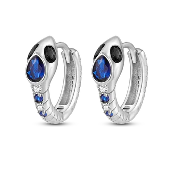 Стерлинговое Сребро Синьо Пръстен Змия Нов Модерен Дизайн на Дамски Обици За Момичета Бижута Подарък KTE029
