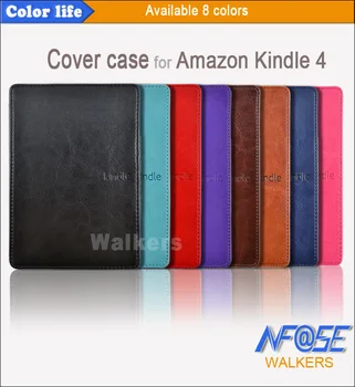 За Kindle 4 5 Калъф, Тънък калъф за Kindle 5 Автоматичен режим на Сън Кожен Калъф за Kindle 4 2012 Ereader Защитен Калъф