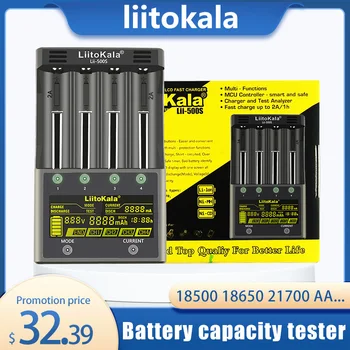 Liitokala lii-500S Умно литиево-ионное Зарядно устройство 3,7 В 18650 26650 21700 AAA NiMH 1.2 Тестер капацитет 2A Бързо зареждане
