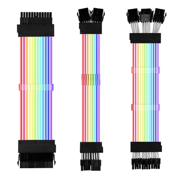 Удлинительный кабел за захранване Адресуемый RGB ATX 24Pin PCIe GPU Двойна Тройна 8-Пинов 6 + 2Pin Кабел Удлинительный Кабел