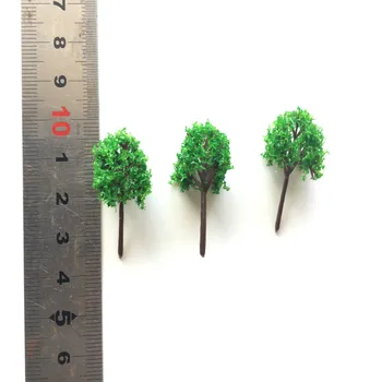 100 бр./лот Архитектура N Z Мащабна модел 1: 1000 Миниатюрни Зелени Дървета, на 3 см За Оформление на влакове Хо
