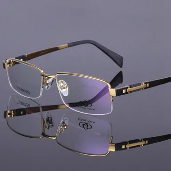 Нови Стилни Мъжки слънчеви Очила От Чист Титан с Половин Рамки, Модерни Мъжки слънчеви Очила, Благородна Класическа Оптична Рамки за мъже