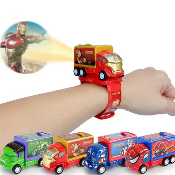 Нов горещ момче устойчивост на падане на инерция автомобилът може да бъде 3D проекция карикатура електронни часовници, ежедневни момиче детски сладки часовници коледен подарък