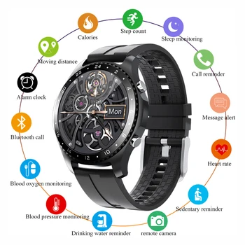 2021 Луксозни Смарт Часовници Bluetooth Покана Smartwatch Мъжки Спортни Фитнес Гривна С Часовник Сърдечния Ритъм За Android И Apple Xiaomi Samsung