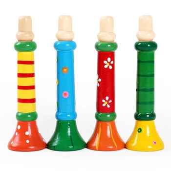 Детски Дървени Музикални Инструменти, Играчки Малък Говорител На Дървени Вертикални Свирка Колона Тръба Играчка