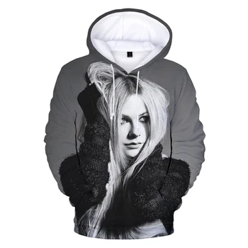 2022 Нова Hoody с качулка на Американската Певица Avril Lavigne с 3D Принтом, Дамски Ежедневни Блузи с Кръгло Деколте, Поп-музика, Сладък Пуловер С Дълги Ръкави
