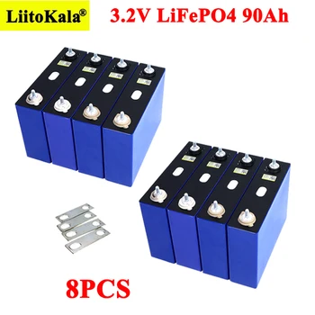 Liitokala 3.2 В 90Ah акумулаторна батерия DIY 12 В 24 В 3C LiFePO4, Литиево желязо фосфат 90000 ма Мотоциклет електрически автомобил моторни батерии