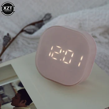Електронен Квадратен Безшумен Нощни Alarm Clock Интелигентно Измерване На Температура Магнитно Настолни Часовници За Декорация На Дома