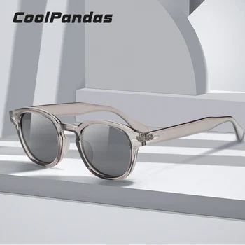 CoolPandas Модни Поляризирани Слънчеви очила Мъжки 2021 Кръгли Дамски слънчеви очила с Нитове Класическа Леопардовая Дограма с Антирефлексно Покритие zonnebril dames