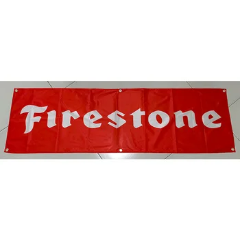 130GSM 150D Полиестер Материал Гуми FireStone Банер 1,5*5 фута (45*150 см) Рекламен декоративен Състезателна Кола Флаг