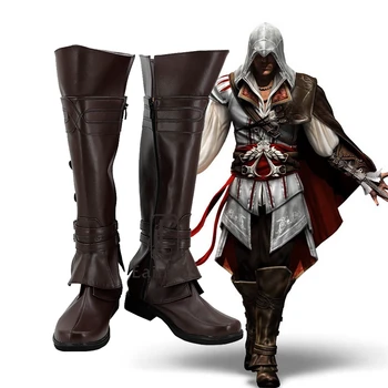 Играта Ezio Аудиторе Cosplay Обувки, Кафяви Ботуши на поръчка