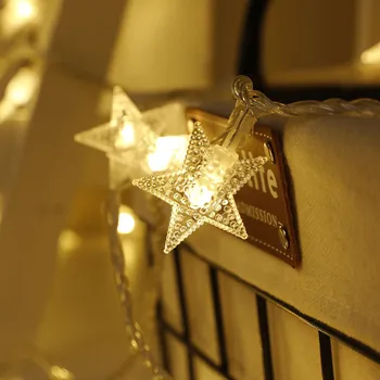 USB/Батерия Мощност на LED Звездата на една Снежинка Топка Венец Светлини Фея Ред Водоустойчив Открит Лампа Празник Коледа Вечерни Украса