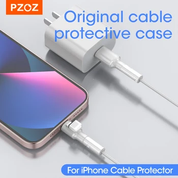 PZOZ USB Кабел, Протектор Кабел За iPhone 13 12 MINI 11 Pro XS Max XR SE Защита за Навиване на Кабел Защита За Оригинален Кабел за iPhone