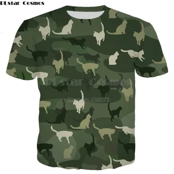 PLstar Cosmos Direct доставка, Новост 2019, Мода Мъжка тениска с камуфляжными животни и Забавен 3d принтом, лятна тениска унисекс стил харадзюку