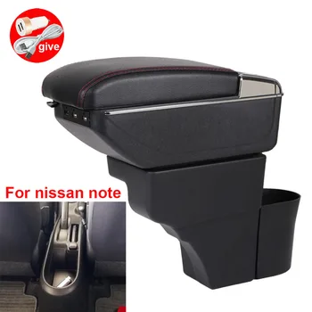 За Nissan Note Подлакътници централна кутия за съхранение на автомобили подлакътник скоростна модификация аксесоари с USB led лампа Лесна инсталация