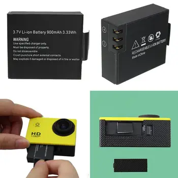 3,7 На 900 mah Литиево-йонна Акумулаторна Батерия + Двойно Зарядно Устройство За SJCAM SJ4000 SJ5000 SJ6000 SJ7000 Action Camera Battery