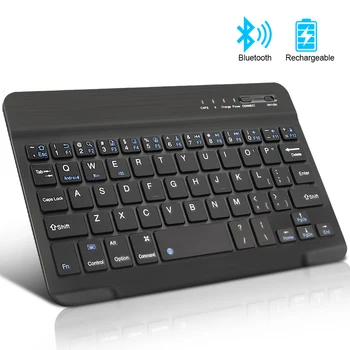 Мини Безжична Клавиатура Bluetooth Клавиатура За ipad Телефон, Таблет Руски Испански Акумулаторна клавиатура За Android и ios и Windows