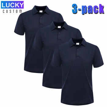 3 опаковки на Летните Нови мъжки Ризи Поло с ревера от 100% полиестер, Диша, с Къси ръкави, ежедневни, делови, Модерни, Фини, най-висококачествени Тениски, S-4xl