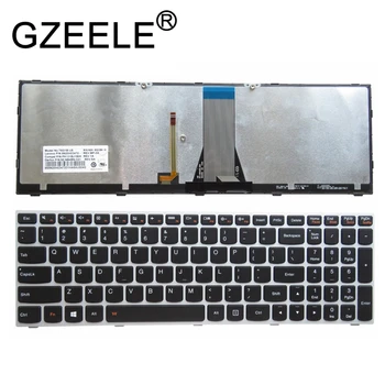 GZEELE НОВА американска ЗА Lenovo IdeaPad 500-15ACZ 500-15ISK us клавиатура с подсветка сребрист цвят