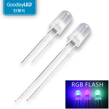 1000шт 5 мм Кръгла корона fogge RGB семицветная бързи флаш или бавно светкавица ярка къс/ дълъг крак светлинна топчета DIP LED