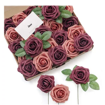 25 бр рози цвете Букет Изкуствени Цветя за Сватба Парти Декоративни направи си САМ цветя на сватбени декорации