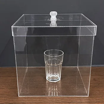 Кутия от Органично Стъкло за Самовзрывающихся Стъклени Фокуси Счупване на Стъкло Магическа Магьосникът Етап на Илюзията Ментализм Трикове Подпори