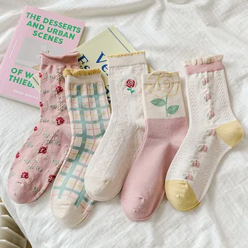 Розови Дамски Чорапи За Момичета, Сладки Кавайные чорапи в стил Лолита