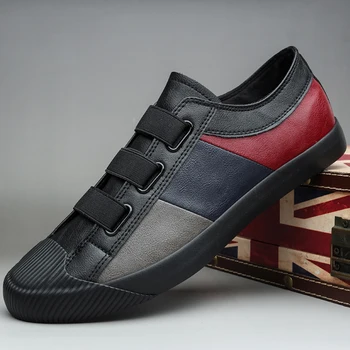 Нова дизайнерска мъжки ежедневни обувки с катарама в британския стил, модни лоферы с ниско берцем, Дишаща мъжки вулканизированная обувки M9840