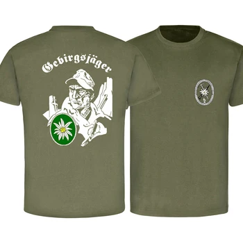 Gebirgsjäger Veteran Bundeswehr Alpen Bayern Gams Edelweiss T-Shirt. Лятна Памучен Мъжка Тениска С Кръгло Деколте и Къс Ръкав, Новата S-3XL