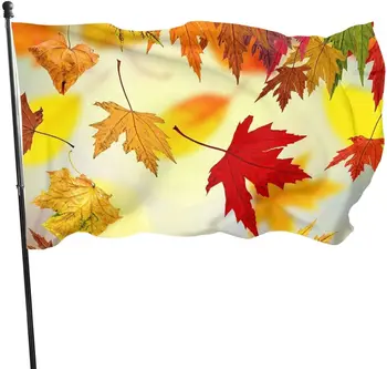 Есента Е Златното Дърво Клен Есен Падащи Листа Сезонен Пейзаж Знаме На Открито Банер На Вашата Градина Къща Начало Декор Флаг, Устойчиви На Избледняване