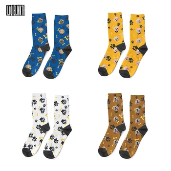 Нови Потребителски Чорапи За Кучета, Модерни Персонални Индивидуални Чорапи За Животни, Щенячий Цвят, Костен Отпечатък, Забавни Дълги Памучни Чорапи За Мъжете И Жените