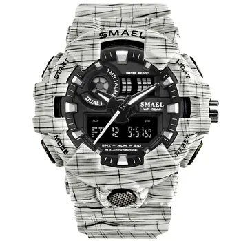 SMAEL 8001 Мъжки часовници с двоен дисплей Спортни ръчни часовници