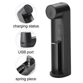 1 бр. (без батерии) USB Единичен порт 18650 и Зарядно устройство за Защита Универсално Литиевое Зарядно Устройство За 18650 Li-ion