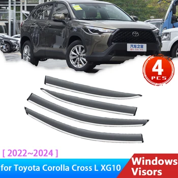 Дефлектори за Toyota Corolla Cross L XG10 2022 2023 2024 Аксесоари Страничните Стъкла на Автомобила Сенници Дъжд Вежди сенника на Предното Стъкло