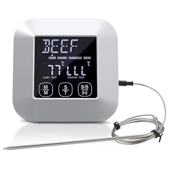 Термометър за готвене с цифрово съобщение за телевизор, Подходящ за месо и домашни птици, Кабелна сонда, Използван за приготвяне на скара във фурната