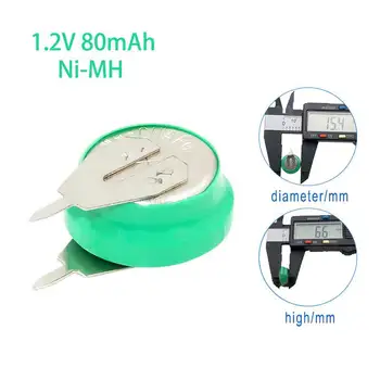Нов 1,2-80 mah Ni-MH Акумулаторни Батерии Монета Клетка С Припой Игли Акумулаторна Бутон Cell Батерия За Електрически Играчки